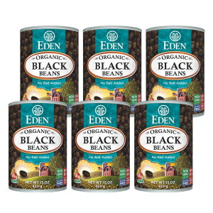 Eden オーガニック黒豆 食塩無添加 15オンス (6個パック) Eden Organic Black Beans No Salt Added 15 OZ (Pack of 6)