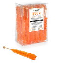 Candy Envy - Orange Rock Candy Sugar Sticks - Orange Flavored - 24 Indiv. Wrapped