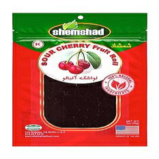 2 Ounce (Pack of 1), Sour Cherry, Shemshad Lavashak Sour Cherry Authentic Persian Style Fruit Leather Sour and Salty Fruit Layer Made in USA Certified Kosher 2oz لواشک آلبالو