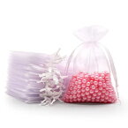 SumDirect 巾着付き 3x4 インチ オーガンザ ギフトバッグ 100 枚 ホワイト SumDirect 100PCS 3x4 Inches Organza Gift Bags with Drawstring-White