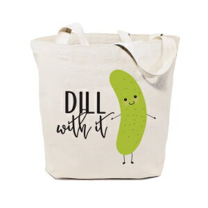 The Cotton & Canvas Co. Dill With It 再利用可能な食料品バッグとファーマーズ マーケット トートバッグ The Cotton & Canvas Co. Dill With It Reusable Grocery Bag and Farmers Market Tote Bag