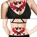 TAFLY ƉԂ̈ꎞIȃ^gD[XebJ[pZNV[ȋ܂͔wtFCNh{fBA[g]ʃ^gD[ 3  TAFLY Butterfly and Flower Temporary Tattoos Sticker for Women Sexy Chest or Back Fake Waterproof Body Art Transfer Tattoos