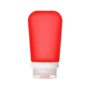 humangear GoToob+ (Large) | Refillable Silicone Travel Bottle | Locking Lid | Food-Safe Material | Red, Large (3.4 fl.oz.; 100ml)