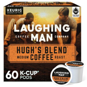 Laughing Man Hugh's Blend Keurig Single-Serve K-Cup Pods, Medium Roast Coffee, 60 Count (6 Packs of 10)