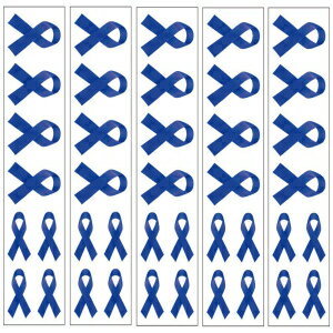 40 ダークブルーリボン一時的なタトゥー: 結腸がん啓発タトゥー 40 Dark Blue Ribbon Temporary Tattoos: Colon Cancer Awareness Tattoo