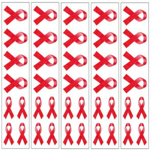 40 個のレッドリボン一時的なタトゥー: HIV/AIDS 啓発タトゥー 40 Red Ribbon Temporary Tattoos: HIV/AIDS Awareness Tattoo