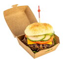 Restaurantware 2.8 x 2.8 x 2 Inch Mini Burger Boxes 100 Clamshell Food Containers - Hinged Lid Disposable Kraft Paper Take Out Boxes For Appetizers Or Desserts Serve Sliders or Finger Foods