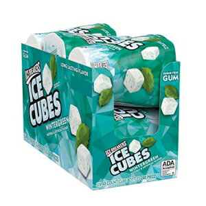ICE BREAKERS アイスキューブ ウィンターグリーン シュガーフリー チューインガム ボトル 3.24 オンス (6 カウント 40 個) ICE BREAKERS Ice Cubes Wintergreen Sugar Free Chewing Gum Bottles, 3.24 oz (6 Count, 40 Pieces)