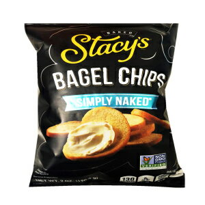 Stacy's 非遺伝子組み換えベイクドベーグルチップス 7 オンス、2 パック (シンプルな裸) Stacy's Non GMO Baked Bagel Chips 7oz, 2 Pack (Simply Naked)