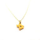 eLTXBS[h`[lbNX - 14KS[htBhWG[ Texas State Gold Charm Necklace - Tiny 14k Gold Filled Jewelry