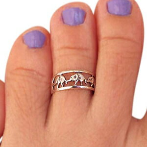 X^[OVo[ gD O ہAgD OAۂ̗gD OAAj} O Sterling Silver Toe Ring Elephant, Handmade Toe Ring, Row of Elephants Toe Ring, Animal Ring