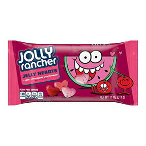 JOLLY RANCHER ジェリー ハーツ アソート フルーツ フレーバー チューイ キャンディ、バレンタインデー、11 オンス バッグ JOLLY RANCHER Jelly Hearts Assorted Fruit Flavor Chewy Candy, Valentine's Day, 11 oz Bag