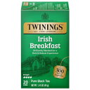 Twinings Irish Breakfast Individually Wrapped Tea Bags, 20 Count Pack of 6, Caffeinated, Flavourful, Robust Black Tea