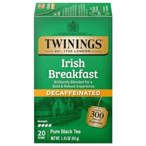 Twinings Irish Breakfast Individually Wrapped Tea Bags, 20 Count (Pack of 6), Decaffeinated Black Tea, Flavourful, Robust (Pack May Vary) 1