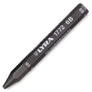 LYRA グラファイト クレヨン、水溶性、個別スティック、硬度 6B、ブラック、1 パック (5630106) LYRA Graphite Crayon, Water-Soluble, Individual Stick, 6B Hardness, Black, 1-Pack (5630106)