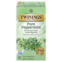 Twinings Pure Peppermint Individually Wrapped Tea Bags, 25 Count Pack of 6, Fresh Minty Flavour, Naturally Caffeine Free