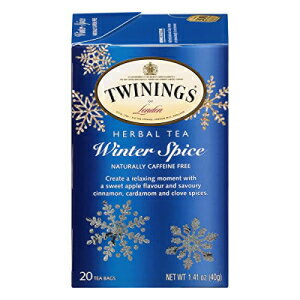 Twinings Winter Spice Herbal Tea, 20 Count Pack of 6, Individually Wrapped, Camomile, Apple, Cinnamon & Clove, Caffeine Free