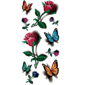 TAFLY 5 枚 3D レディース ボディアート ステッカー セクシー バタフライ ローズ バタフライ 一時的なタトゥー TAFLY 5 Sheets 3D Ladies Body Art Sticker Sexy Butterfly Rose Butterfly Temporary Tattoo