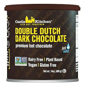 楽天Glomarket14 Ounce （Pack of 1）, Double Dutch Dark Chocolate, Castle Kitchen Double Dutch Dark Chocolate Premium Hot Cocoa Mix - Dairy-Free, Vegan, Plant Based, Gluten-Free, Non-GMO Project Verified, Kosher - Just Add Water