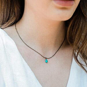 ȃ^[RCY eBAhbv lbNX (uY) Tiny Turquoise Teardrop Necklace in Bronze