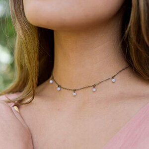 {w~Au[[Xr[Yhbv`[J[lbNXAuY - 12C`A2C`̒߉\ȃGNXe_[t Boho blue lace agate bead drop choker necklace in bronze - 12