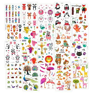 20 Sheets Animal Temporary Tattoos for Kids Removable Sticker Tattoo for Boys Girls Children Tattoos Perfect Party Bag Filler (Zoo)