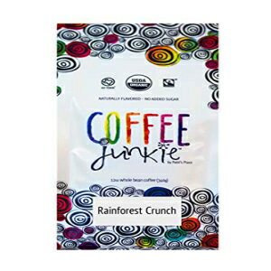 コーヒージャンキー レインフォレスト クランチ 天然風味のオーガニック コーヒー豆 - 12 オンス - 粉砕 Coffee Junkie Rainforest Crunch Naturally Flavored Organic Coffee Beans - 12 oz - Ground