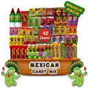 36 Count (Pack of 1), Mexican Candy Assortment Snacks Pack - Variety of Spicy, Sweet, and Sour Candies, Includes Lucas Candy, Pelon Pelo Rico, Pulparindo, Rellerindo, De La Rosa, Vero by LookOn (42 Count)