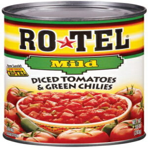 ROTEL }Chp؂g}gƃO[`A10IXA24pbN ROTEL Mild Diced Tomatoes and Green Chilies, 10 Ounce, 24 Pack