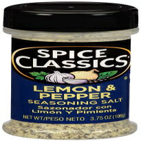 Spice Classics レモン&ペッパーシーズニングソルト、3.75オンス (12個パック) Spice Classics Lemon & Pepper Seasoning Salt, 3.75 oz (Pack of 12)