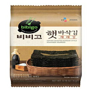 楽天Glomarketbibigo 焼き海苔スナック 塩とごま油で味付けした韓国風味付け 5g （8個入り） bibigo Roasted Seaweed Snack, Korean-Style Savory Seasoned with Salt and Sesame Oil, 5g （8-Pack）