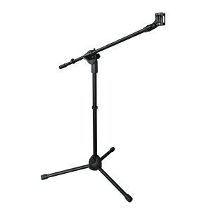 AW Adjustable Microphone Stand Boom Arm Mic Mount Quarter-turn Clutch Tripod Holder Audio Vocal Singing Speech Home Karaoke Stage Outdoor Activities Stage Travel