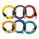 Seismic Audio Speakers XLR Patch Cables, XLR Male to XLR Female Patch Cables, 10 Foot Cables, Multiple Colors, Pack of 6