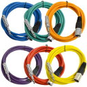 Seismic Audio - SATRXL-M10-6 Pack of Muliple Colored 10' XLR Male to 1/4