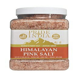 2.5 Pound (Pack of 1), Pure Himalayan Pink Salt/Me, Pride Of India - Pure Himalayan Pink Salt - Enriched w/ 84+ Natural Minerals, Medium Grind 2.2 Pound (35.2oz) Jar - Himalayan Salt, Himalayan Pink Salt, Pink