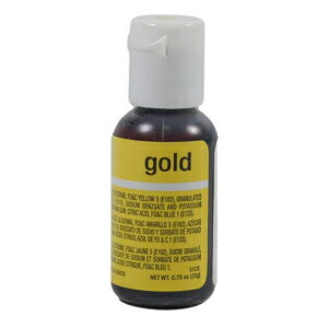 Chefmaster Gold Liqua-Gel Food Coloring | Vibrant Color | Professional-Grade Dye for Icing, Frosting, Fondant | Baking & Decorating | Fade-Resistant | Easy-to-Use | Made in USA | 0.70 oz