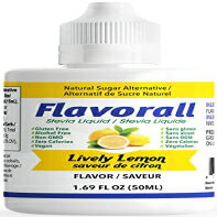 楽天GlomarketFlavorall Lively Lemon 50 ML、ステビア液滴、ゼロカロリー甘味料、100％ 天然&オーガニック液状ステビアドロップ、砂糖代替品、25 種類のフレーバー、非遺伝子組み換え、アルコールフリー Flavorall Lively Lemon 50 ML, Stevia Liquid Drops, Zero Cal