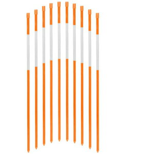 FiberMarker Driveway Markers for Snow Plowing Stakes 48 Inch Orange with Reflective Tape Driveway Reflectors 1/4-Inch Dia 20 Pack Hollow Snow Poles