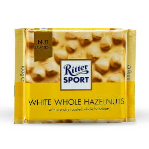 楽天Glomarketリッタースポーツ ホワイトチョコレートヘーゼルナッツバー 3本パック Ritter Sport White Chocolate Hazelnut Bar-Pack of 3