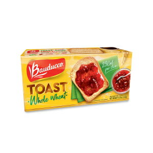 Bauducco Toast Baked with Whole Wheat - Delicious, Light Crispy Toasted Bread - Ready-to-Eat Breakfast Toast Sandwich Bread - No Artificial Flavors - 5.0 oz (Pack of 01)