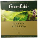 Greenfield Green Melissa Green Tea Collection Finely Selected Speciality Tea 100 Double Chamber Teabags With Tags in Foil Sachets