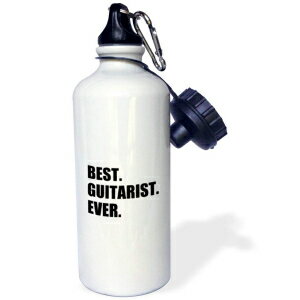 3dRose Best Guitarist Ever-Fun Gift for Talented Guitar Players Black Text Sports Water Bottle 21 oz Multicolor