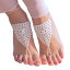 MCC Triangle Lace Barefoot Sandals Foot Jewelry for Women, Boho Beach Wedding Bridesmaids Gift, Soles Shoes (White)