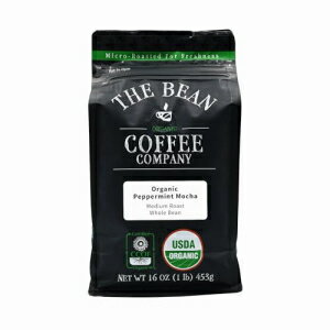 The Bean Organic Coffee Company Peppermint Mocha, Medium Roast, Whole Bean Coffee, 16-Ounce Bag Café en grano tostado orgánico