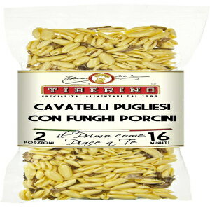 Cavatelli Pasta with Porcini Mushrooms -Tiberino's Real Italian Meals- Vegan Friendly, All Natural & Imported from Italy - No GMOs - 7 oz. Sun-Dried I...