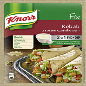 Knorr Fix Kebab z Sosem Czosnkowym ケバブ ガーリックソースマリネ添え 2 in 1 フィックス + ディップ (3 パック) Knorr Fix Kebab z Sosem Czosnkowym Kebab with Garlic Sauce Marinade 2 in 1 Fix + Dip (3-Pack)