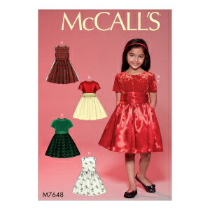 McCall Patterns Childrens'/Girls' Gathered Petticoat and Sash Dresses