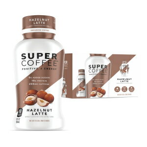 KITU SUPER COFFEE, Keto Protein Coffee (0g Added Sugar, 10g Protein, 70 Calories) Hazelnut 12 Fl Oz, 12 Pack Iced Smart Coffee Drinks