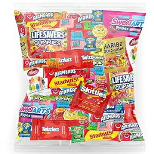 2 Pound (Pack of 1), Bulk Assorted Fruit Candy - Starburst, Skittles, Gummy Life Savers, Air Heads, Jolly Rancher, Sour Punch, Haribo Gold-Bears, Gummy Bears Twizzlers (32 Oz Variety Pack)