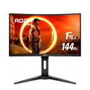 AOC C24G1 24 Curved Frameless Gaming Monitor, FHD 1080p, 1500R VA panel, 1ms 144Hz, FreeSync, Height adjustable, VESA, 3-Year Zero Dead Pixels Black